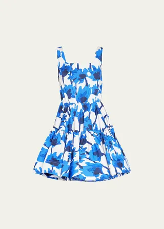 Tiered Floral-Print Mini Dress