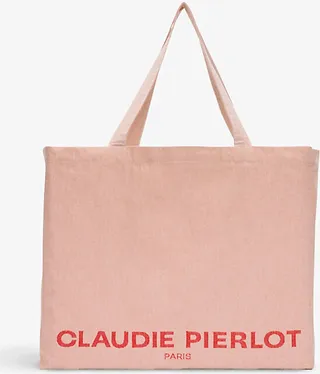 Womens Roses Logo-print Oversized Recycled Cotton-blend Tote bag