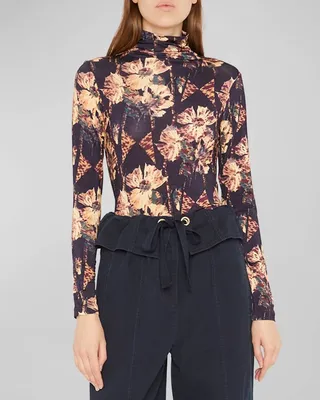 Aurelia Turtleneck Top in Lupine
