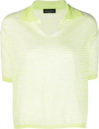 Short-Sleeve Striped Polo Top
