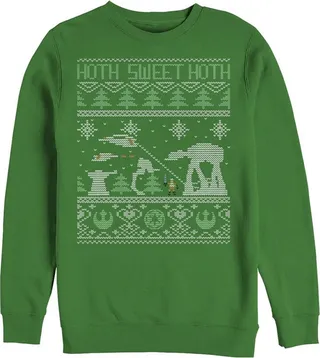 Men's Star Wars Ugly Christmas Hoth Sweet Hoth Sweatshirt - Kelly Green - 2X Large