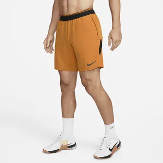 Nike Men's Dri-FIT Flex Rep Pro Collection 8" Unlined Training Shorts in Orange