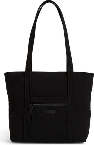 Vera Bradley Women's Microfiber Small Vera Tote Bag Classic Black
