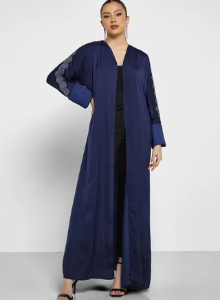 Embroidered Tiered Abaya
