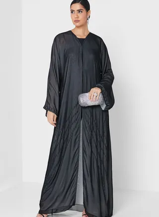 V-Neck Embellished Abaya