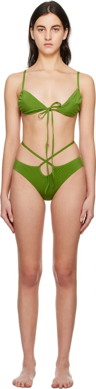 Christopher Esber Green Solis & Looped Tie Bikini