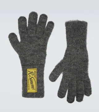 Wool logo gloves
