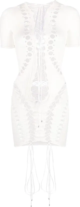 White Dolly Cut-Out Mini Dress