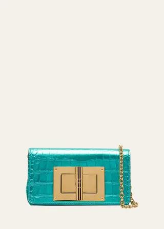 Natalia Mini Croc-Embossed Shoulder Bag
