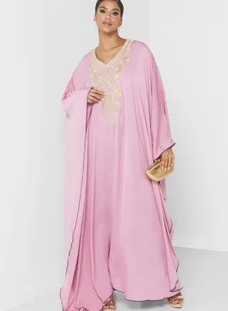 Cape Sleeve Embroidered Abaya