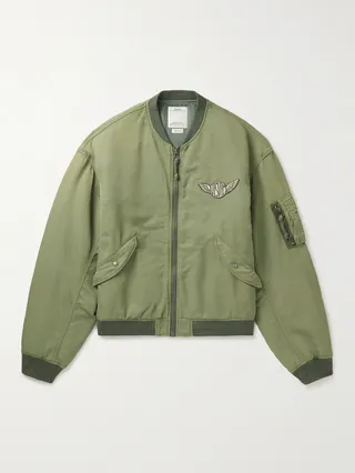 Thorson Marque Logo-Appliquéd Shell Bomber Jacket