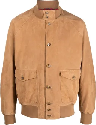 BARACUTA- Suede Leather Bomber Jacket