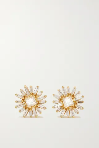 Suzanne Kalan - Fireworks 18-karat Gold Diamond Earrings - One size