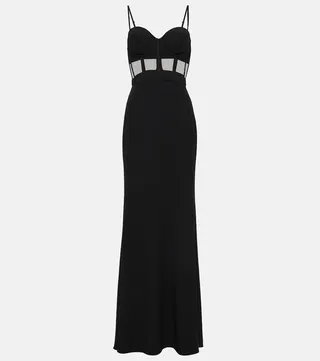 Cutout crepe gown