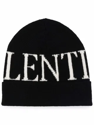 Intarsia-Logo Knitted Beanie