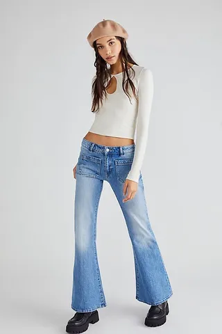 Rolla's Sailor Low-Rise Flare Jeans by Rolla's at Free People