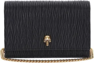 Textured Skull-Embellished Mini Bag