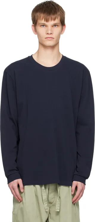 Won Hundred Navy Kim Long Sleeve T-Shirt