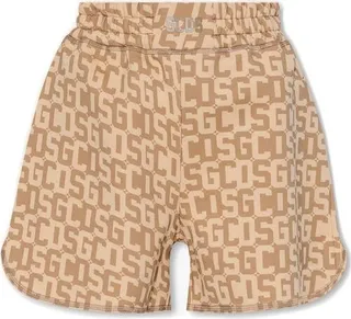 GCDS Logo-Printed Monogram-Pattern Shorts