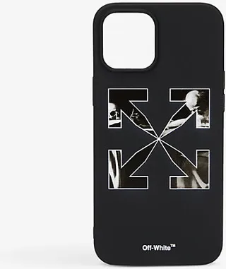 Mens Black White Graphic-print Rubber Iphone 12 Pro Max Case