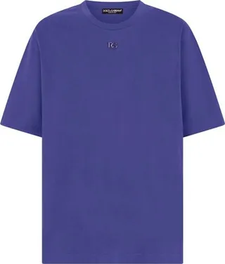 Cotton jersey T-shirt with metallic logo