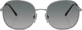 Round-Frame Engraved-Logo Sunglasses