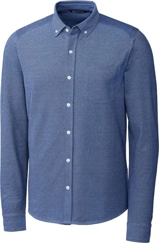 Cutter & Buck Men's Reach Oxford Button Front Shirt - Indigo - XXX Large