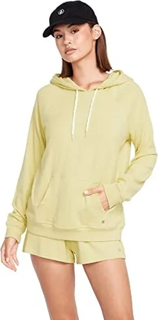 Volcom Women's Regular Lived in Lounge Hooded Fleece Pullover Sweatshirt (Regular & Plus Size)