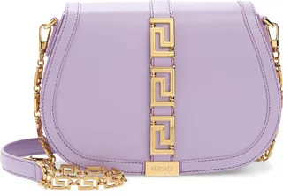 Large Greca Goddess Leather Shoulder Bag