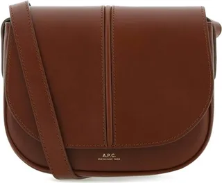 Shoulder bag made of smooth calfskin featuring a logo printed on the front.