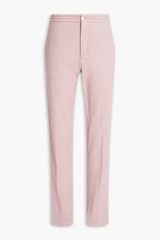 Tapered cotton-blend gabardine pants