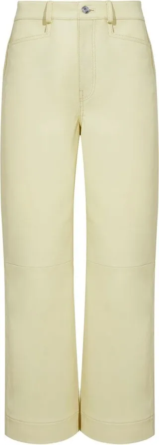 Cropped Wide-Leg Leather Trousers