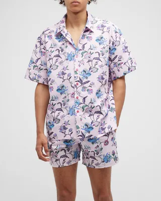 Men's Floral-Print Sport Shirt