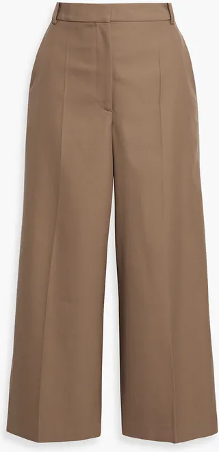 Travis cropped grain de poudre wide-leg pants