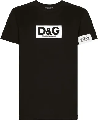 Black Logo Print Cotton T-Shirt