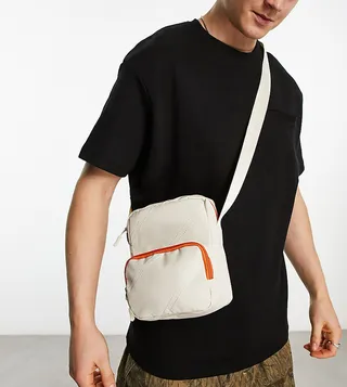 Public Desire Rio quilted phone pouch in stone and orange