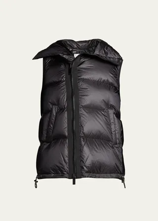 Asymmetric Zipper Puffer Vest