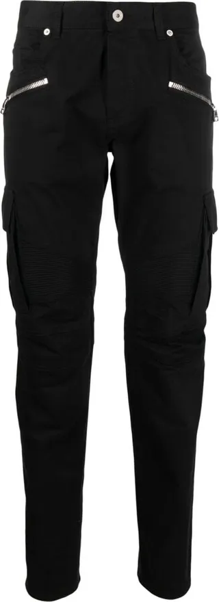 Tapered-Leg Cotton Cargo Trousers