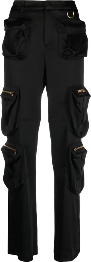 Multiple-Pockets Straight-Leg Trousers