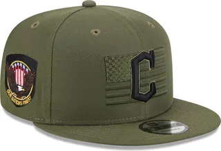 Men's New Era Green Cleveland Guardians 2023 Armed Forces Day 9FIFTY Snapback Adjustable Hat