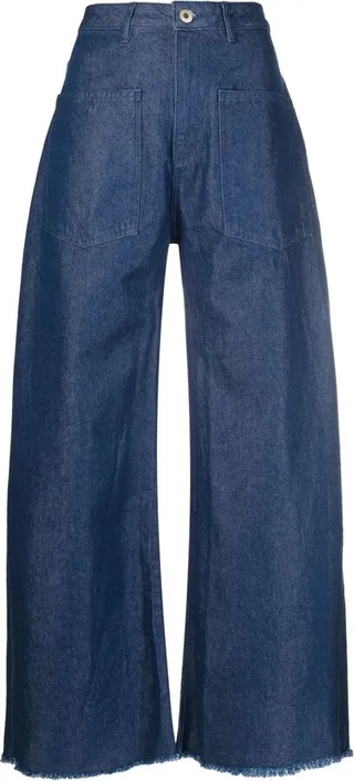 Patchpocket wide-leg jeans