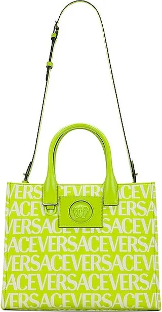 VERSACE Logo Tote Bag in Green