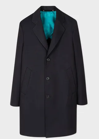 Navy Cotton-Wool Epsom Coat