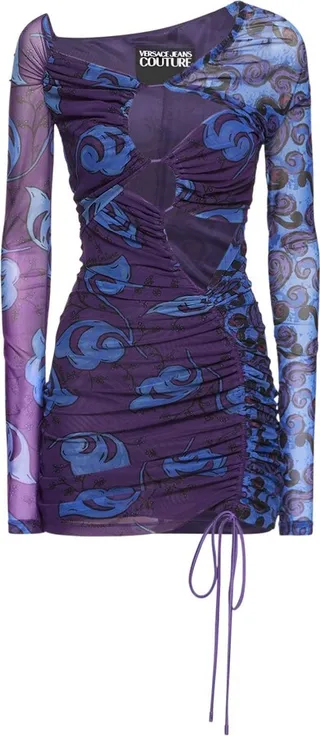 Printed tulle midi dress