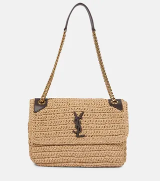 Niki Medium raffia shoulder bag