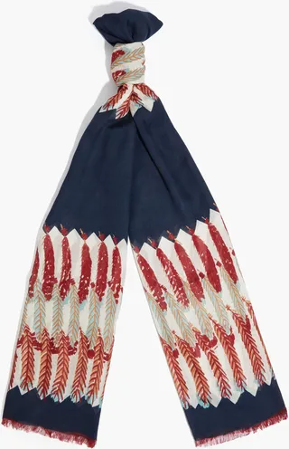 Printed modal-blend twill scarf