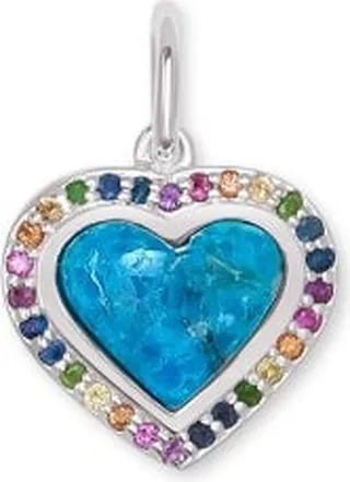 Angie Heart Sterling Silver Accent Charm in Turquoise