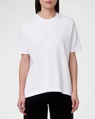 Luxe Seamed Cotton Short Sleeve T-Shirt