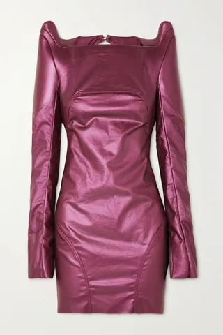 Rick Owens - Abito Cutout Coated-denim Mini Dress - Pink