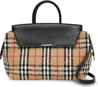 BURBERRY- Catherine Check Motif Handbag